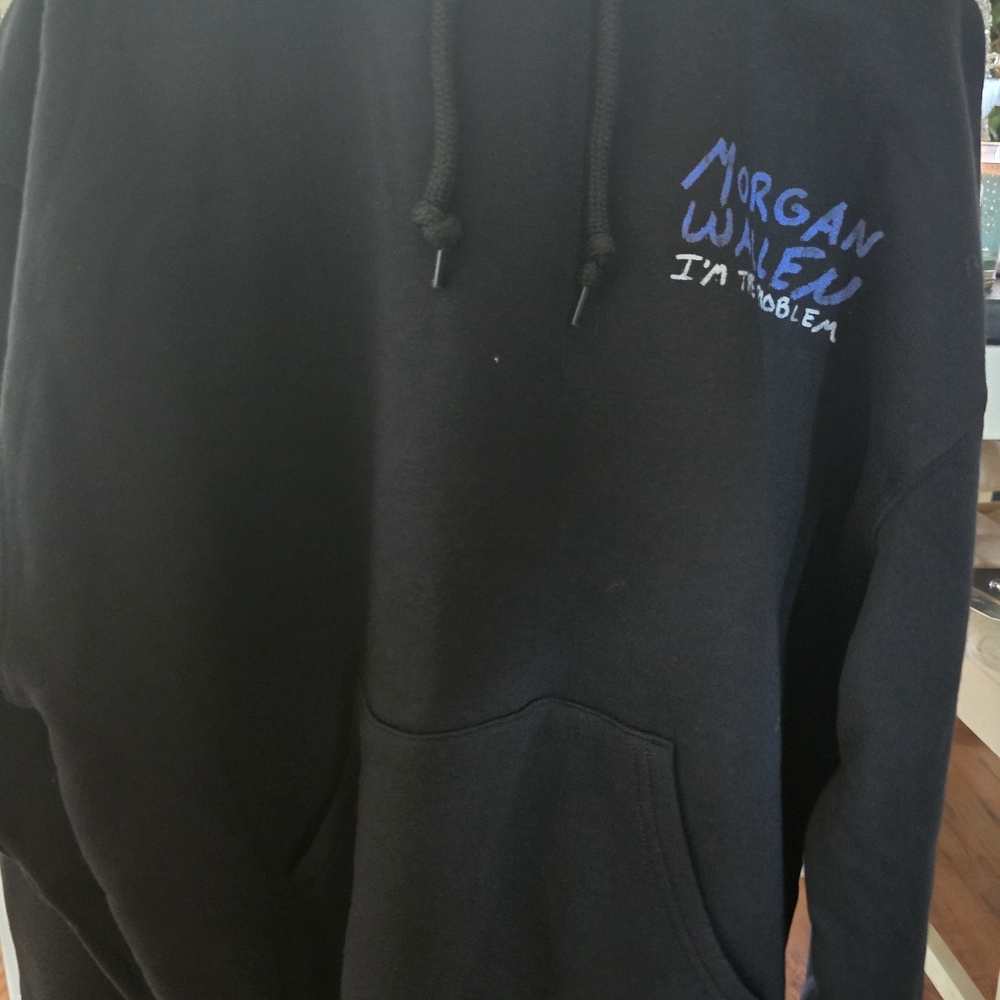 Stylish Black Hoodie with Blue Accents